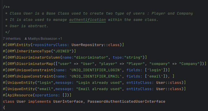 Class User